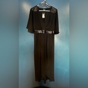 City Chic Black Maxi Dress with Sequin Accents